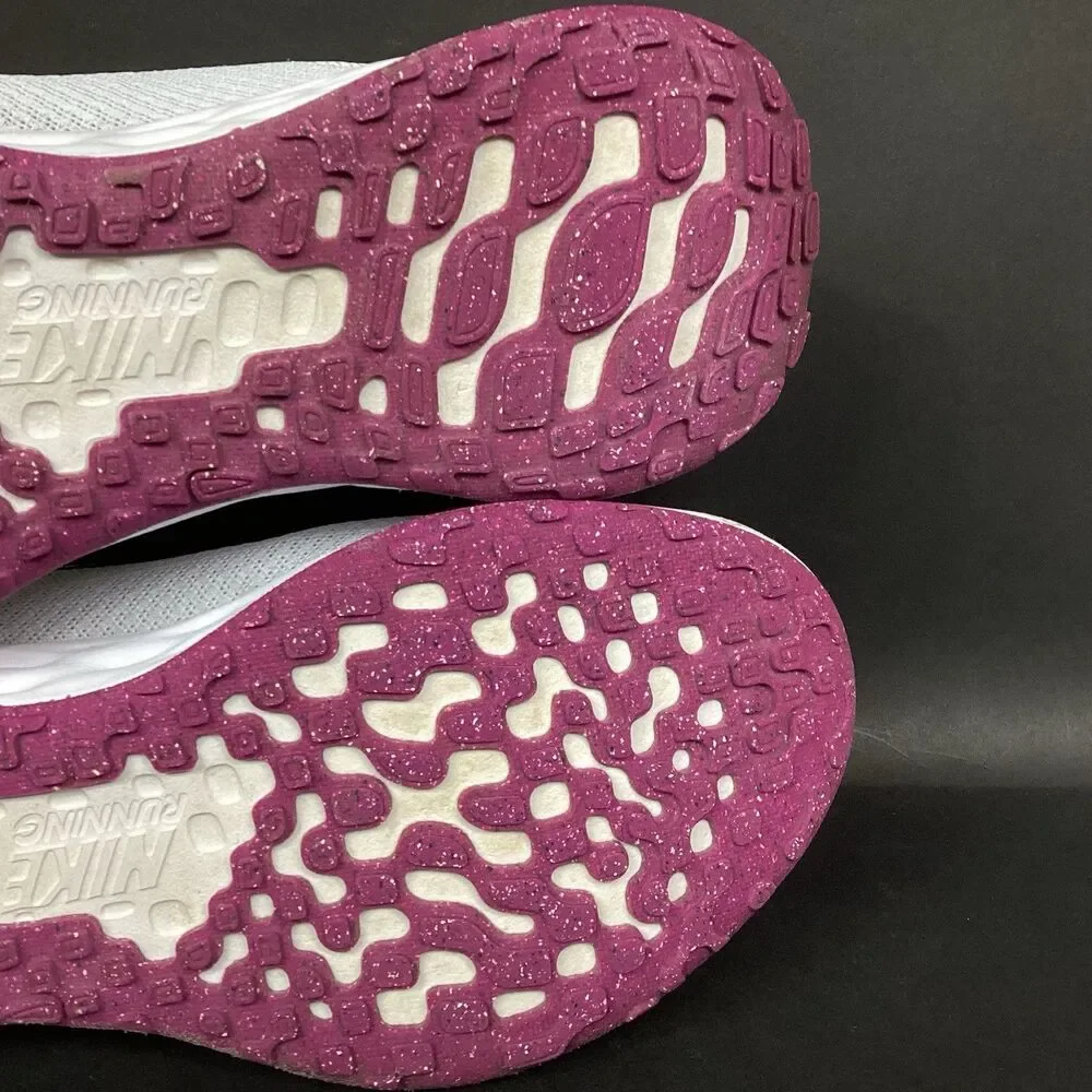 Nike Revolution 6 Next Nature Womens Sz 8 White Vivid Purple Low Shoe DC3729-106